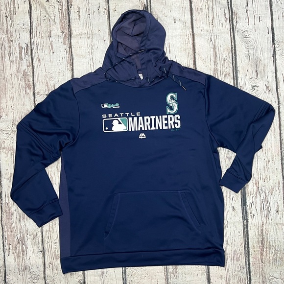 Majestic Other - Seattle Mariners MLB Baseball Majestic Hoodie Pullover Mens Sweatshirt